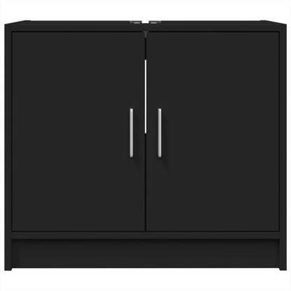 Wastafelkast 63x29x55 cm bewerkt hout zwart