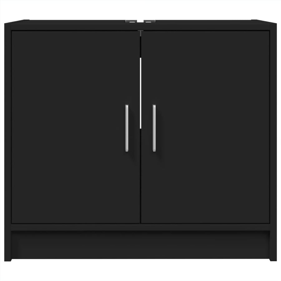 Wastafelkast 63x29x55 cm bewerkt hout zwart