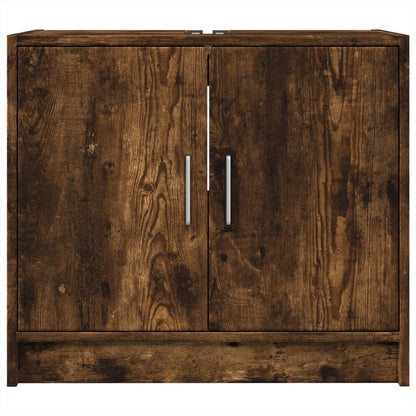 Wastafelkast 63x29x55 cm bewerkt hout gerookt eikenkleurig