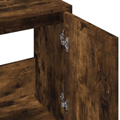 Wastafelkast 63x29x55 cm bewerkt hout gerookt eikenkleurig