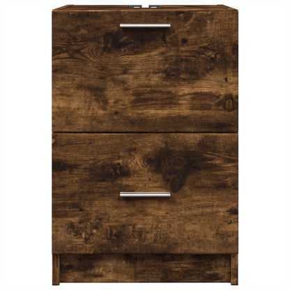 Wastafelkast 40x37x59 cm bewerkt hout gerookt eikenkleurig