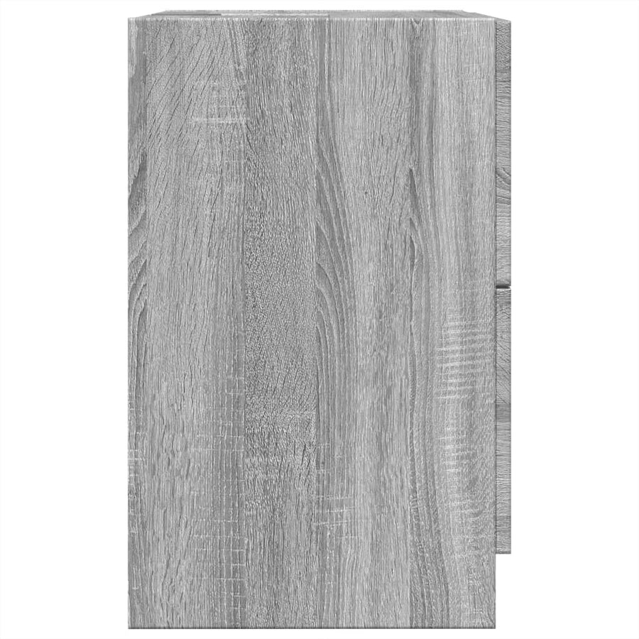 Wastafelkast 40x37x59 cm bewerkt hout grijs sonoma eikenkleurig