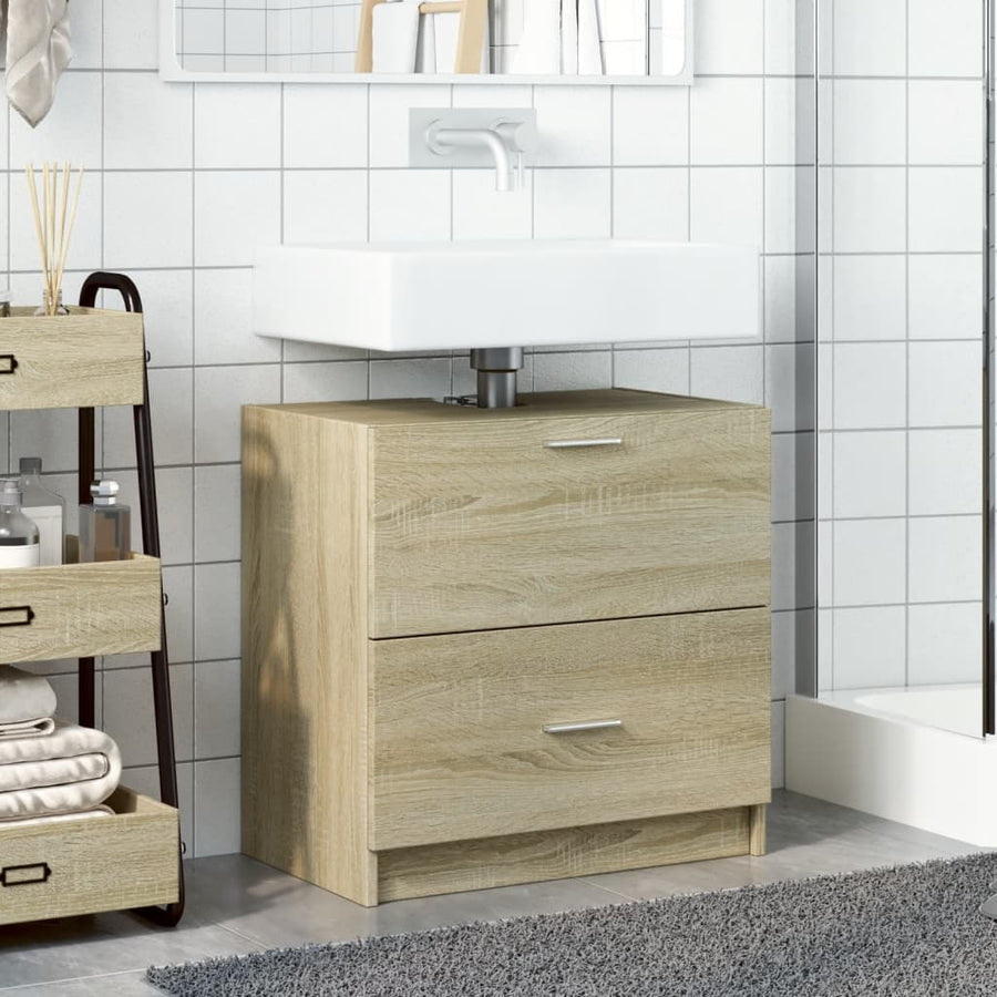 Wastafelkast 59x37x59 cm bewerkt hout sonoma eikenkleurig