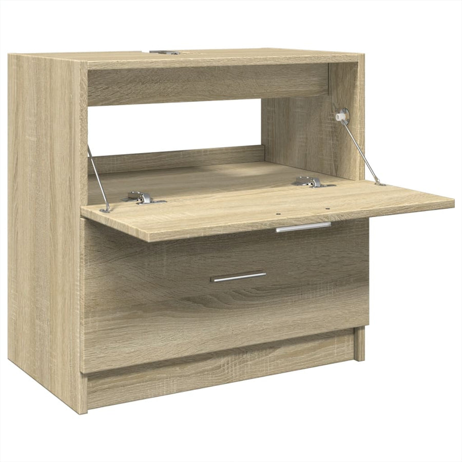 Wastafelkast 59x37x59 cm bewerkt hout sonoma eikenkleurig