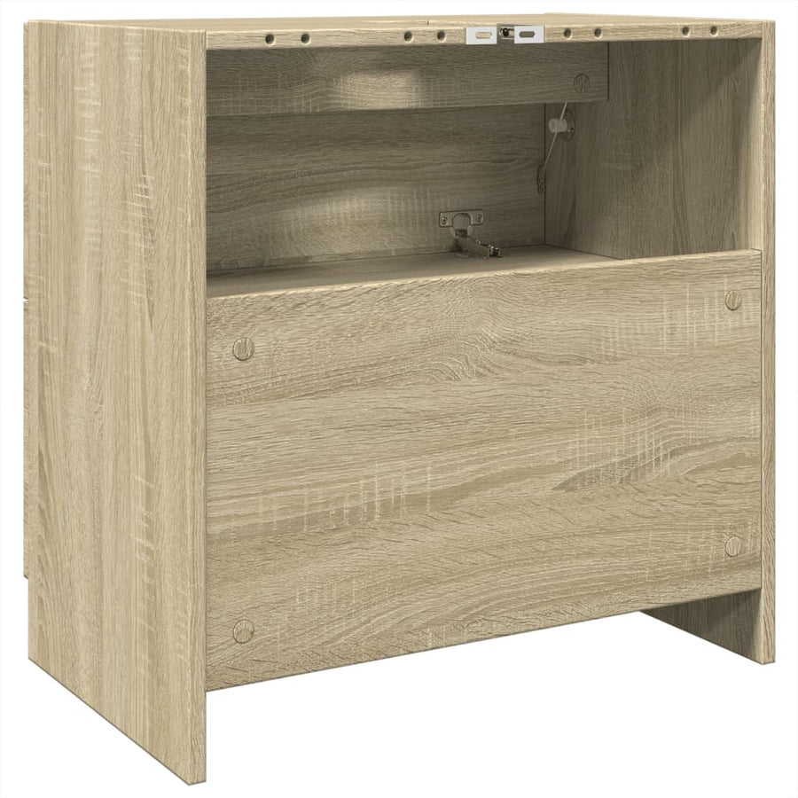 Wastafelkast 59x37x59 cm bewerkt hout sonoma eikenkleurig