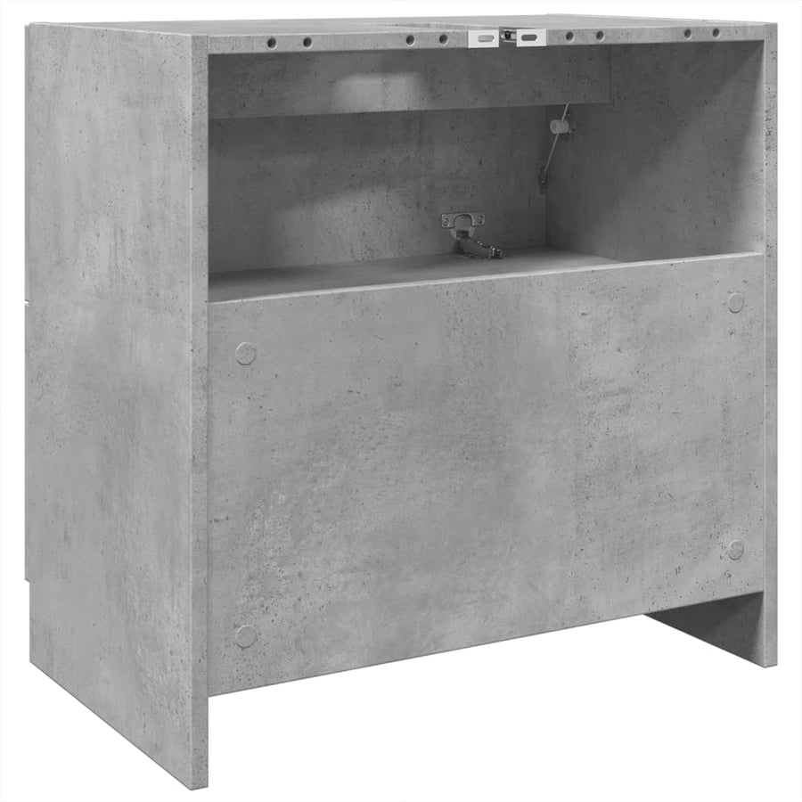 Wastafelkast 59x37x59 cm bewerkt hout betongrijs