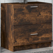 Wastafelkast 59x37x59 cm bewerkt hout gerookt eiken