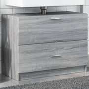 Wastafelkast 78x37x59 cm bewerkt hout grijs