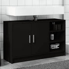 Washbasin cabinet 90x29x55 cm engineered wood black