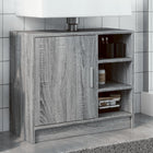 Wastafelkast 63x29x55 cm bewerkt hout grijs sonoma eiken