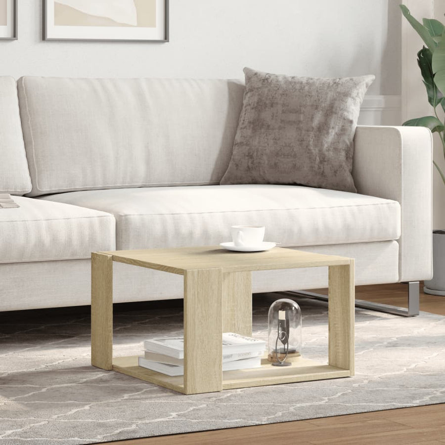 Salontafel 51,5x51,5x30 cm bewerkt hout sonoma eikenkleurig