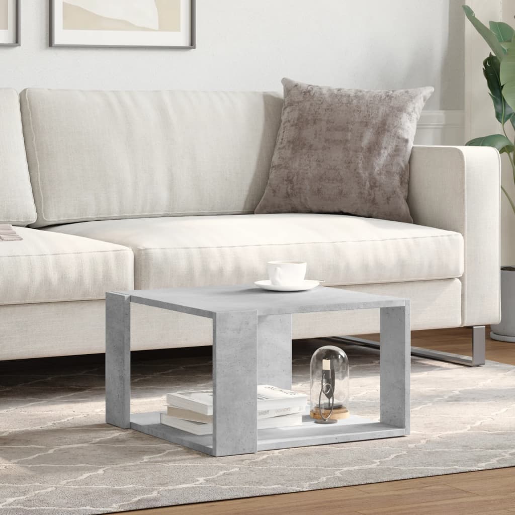 Salontafel 51,5x51,5x30 cm bewerkt hout betongrijs