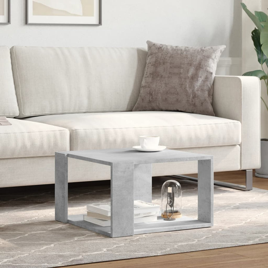 Salontafel 51,5x51,5x30 cm bewerkt hout betongrijs