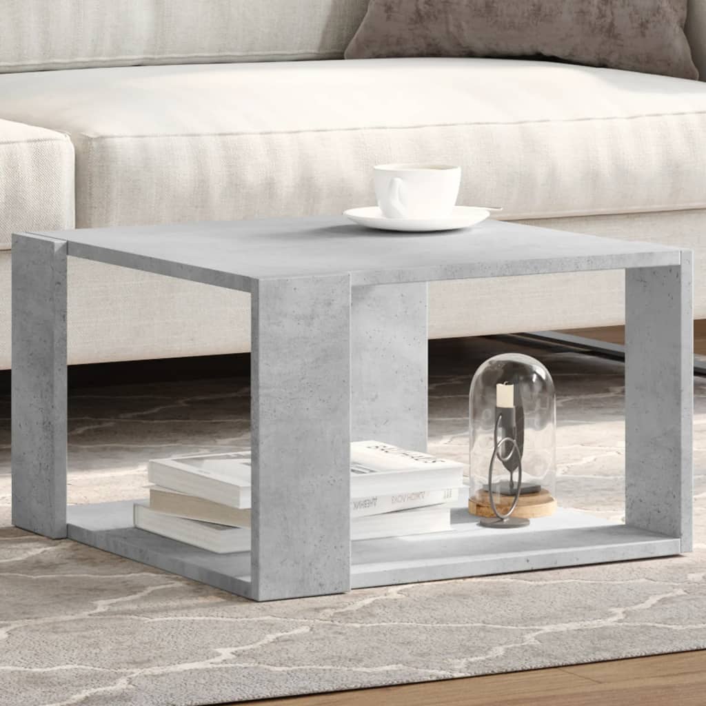 Salontafel 51,5x51,5x30 cm bewerkt hout betongrijs