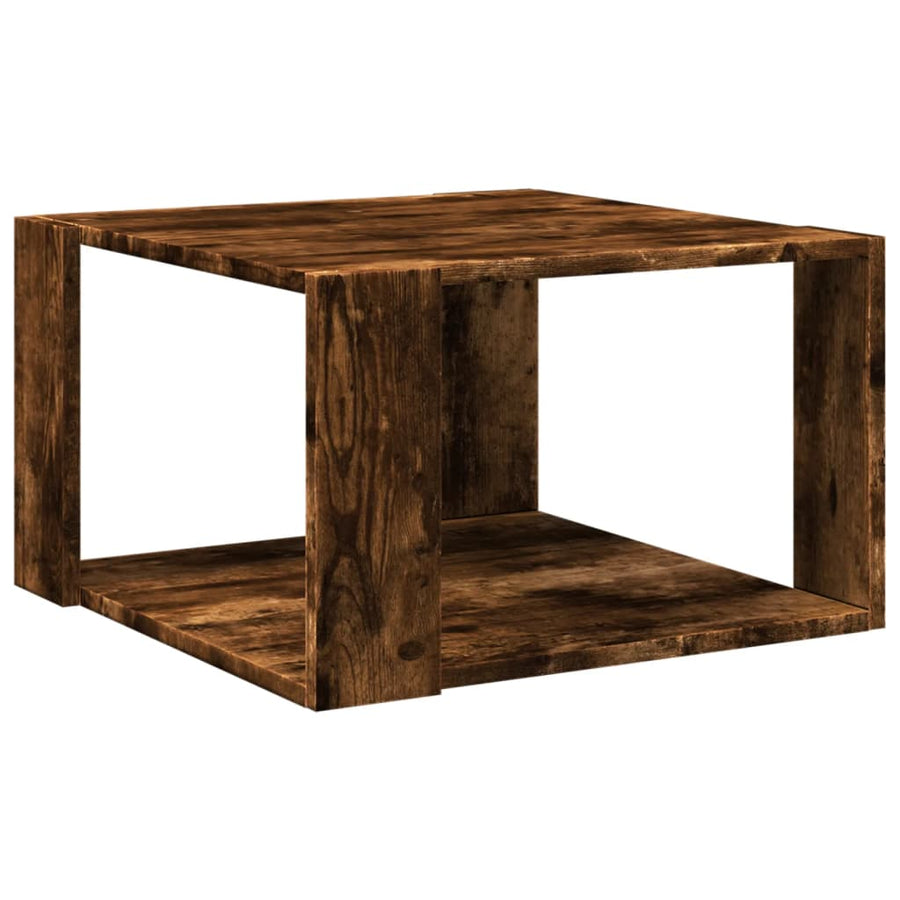 Salontafel 51,5x51,5x30 cm bewerkt hout gerookt eikenkleurig