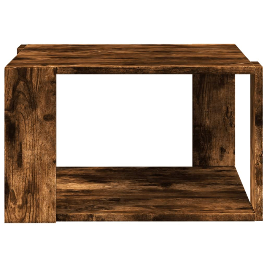 Salontafel 51,5x51,5x30 cm bewerkt hout gerookt eikenkleurig