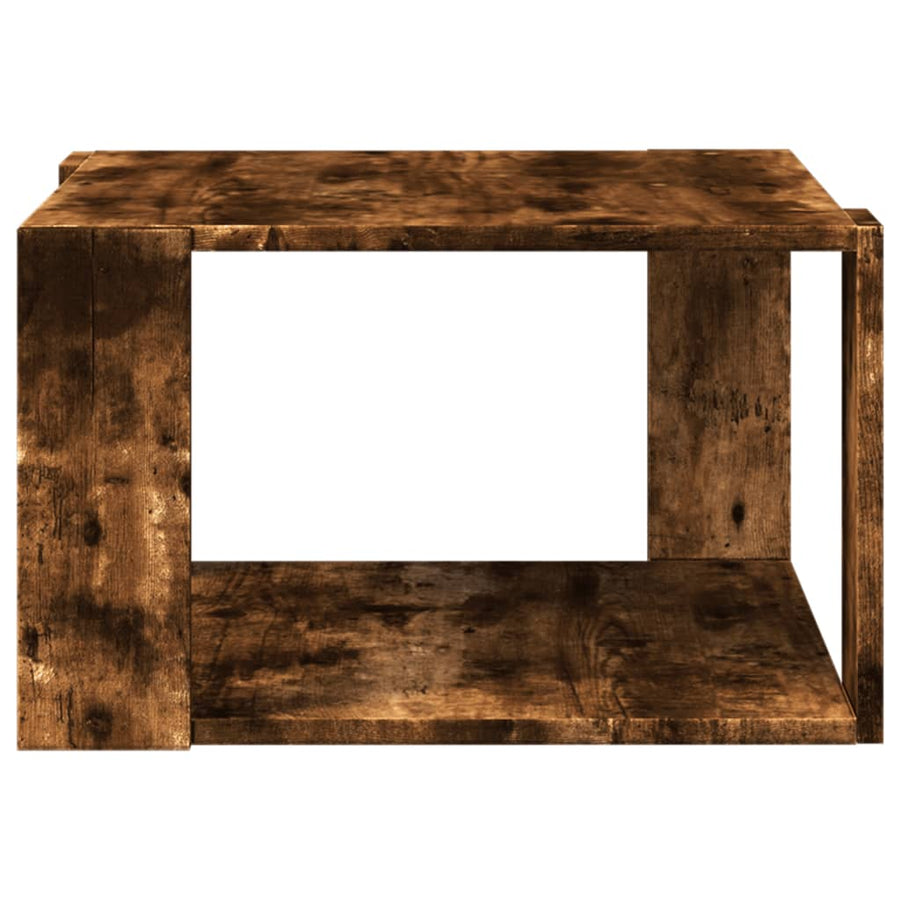 Salontafel 51,5x51,5x30 cm bewerkt hout gerookt eikenkleurig
