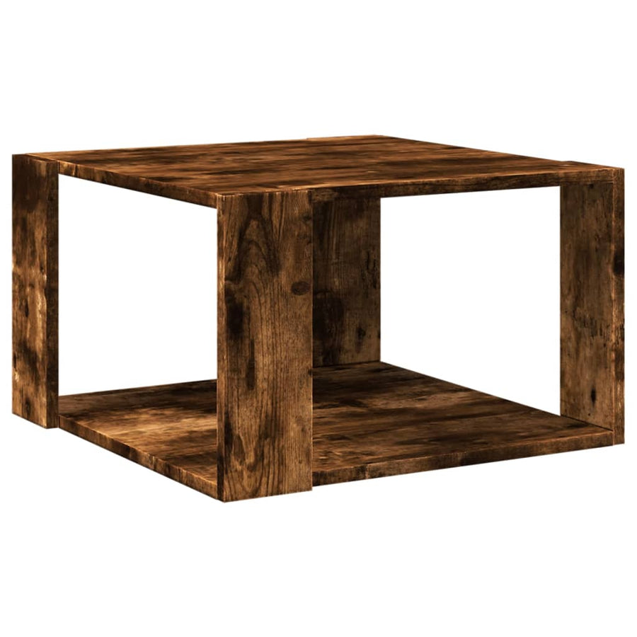 Salontafel 51,5x51,5x30 cm bewerkt hout gerookt eikenkleurig