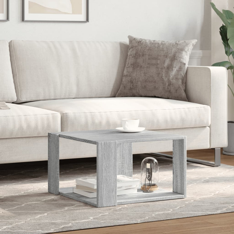Salontafel 51,5x51,5x30 cm bewerkt hout grijs sonoma eikenkleur