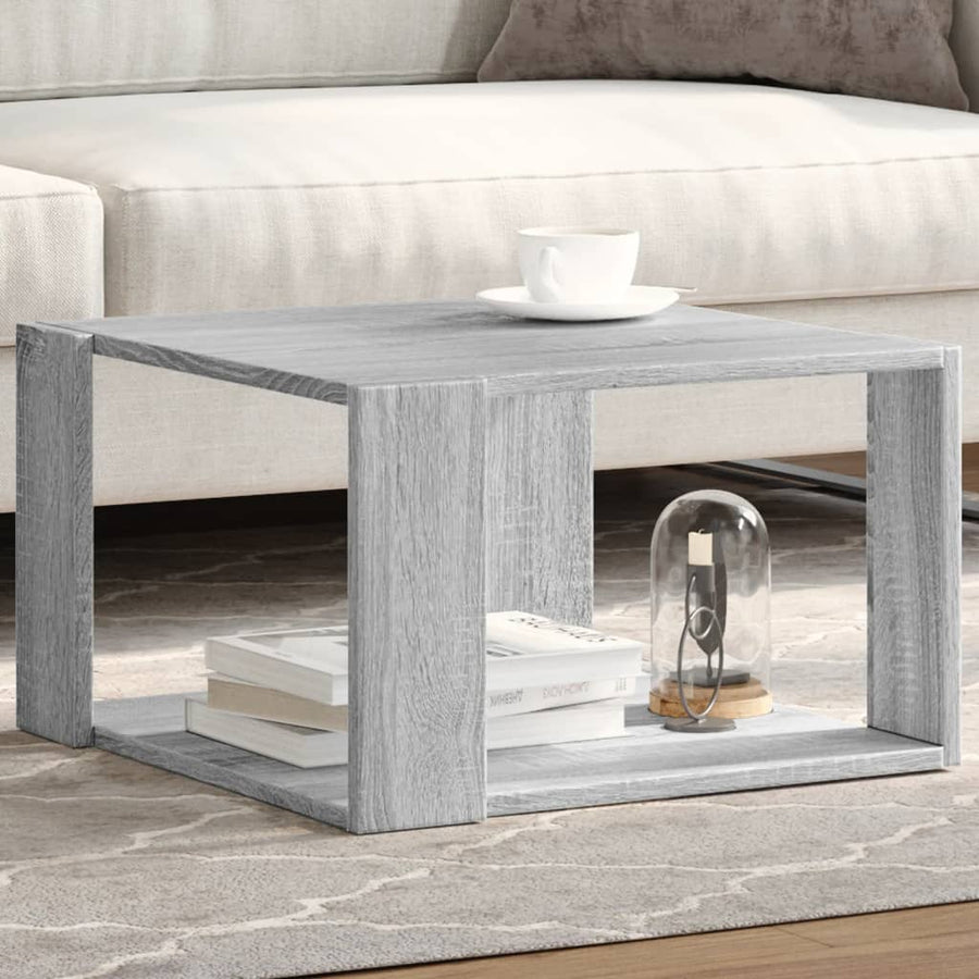 Salontafel 51,5x51,5x30 cm bewerkt hout grijs sonoma eikenkleur