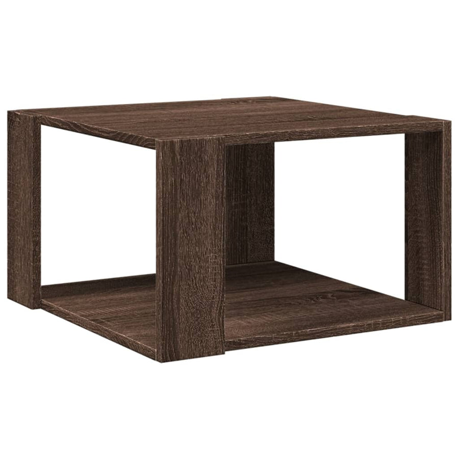Salontafel 51,5x51,5x30 cm bewerkt hout bruin eikenkleurig