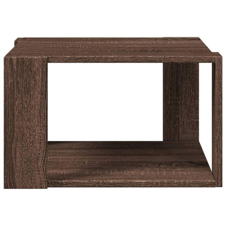 Salontafel 51,5x51,5x30 cm bewerkt hout bruin eikenkleurig