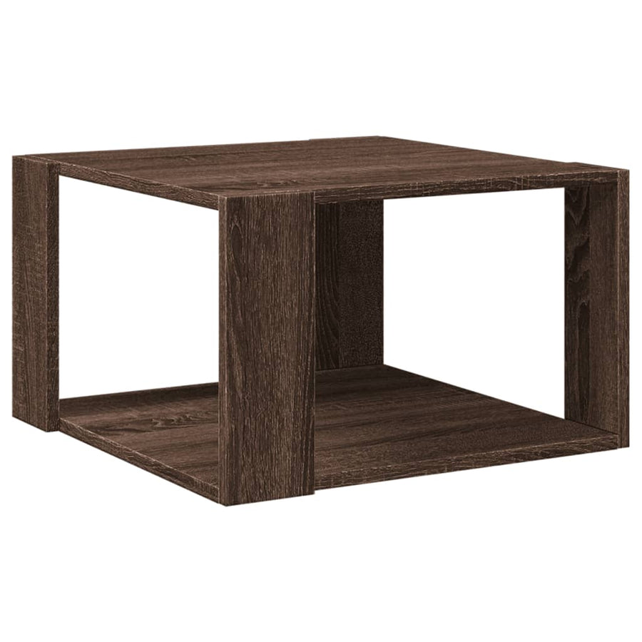Salontafel 51,5x51,5x30 cm bewerkt hout bruin eikenkleurig