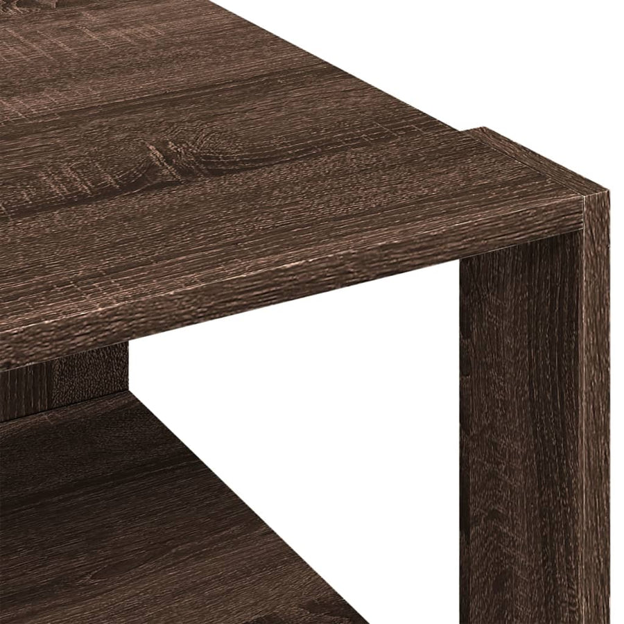 Salontafel 51,5x51,5x30 cm bewerkt hout bruin eikenkleurig