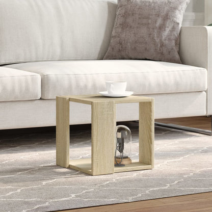 Salontafel 32x32x30 cm bewerkt hout sonoma eikenkleurig