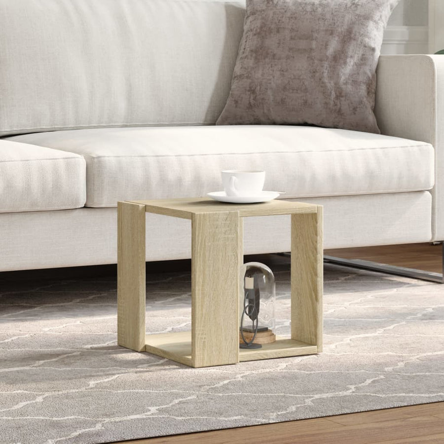 Salontafel 32x32x30 cm bewerkt hout sonoma eikenkleurig
