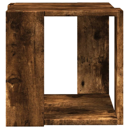 Salontafel Bewerkt Hout Kleurig 32 x 32 x 30 cm Gerookt eiken