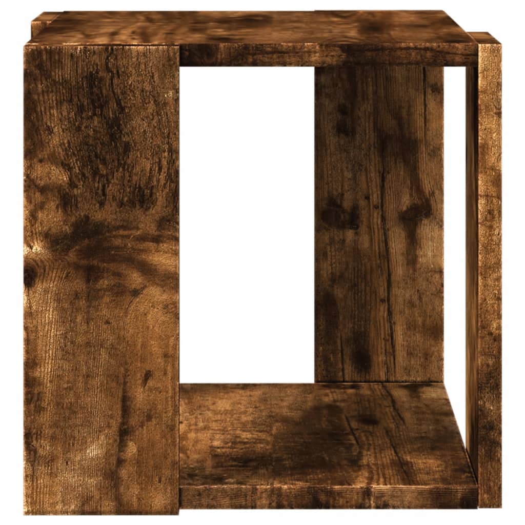 Salontafel Bewerkt Hout Kleurig 32 x 32 x 30 cm Gerookt eiken