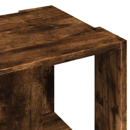 Salontafel Bewerkt Hout Kleurig 32 x 32 x 30 cm Gerookt eiken