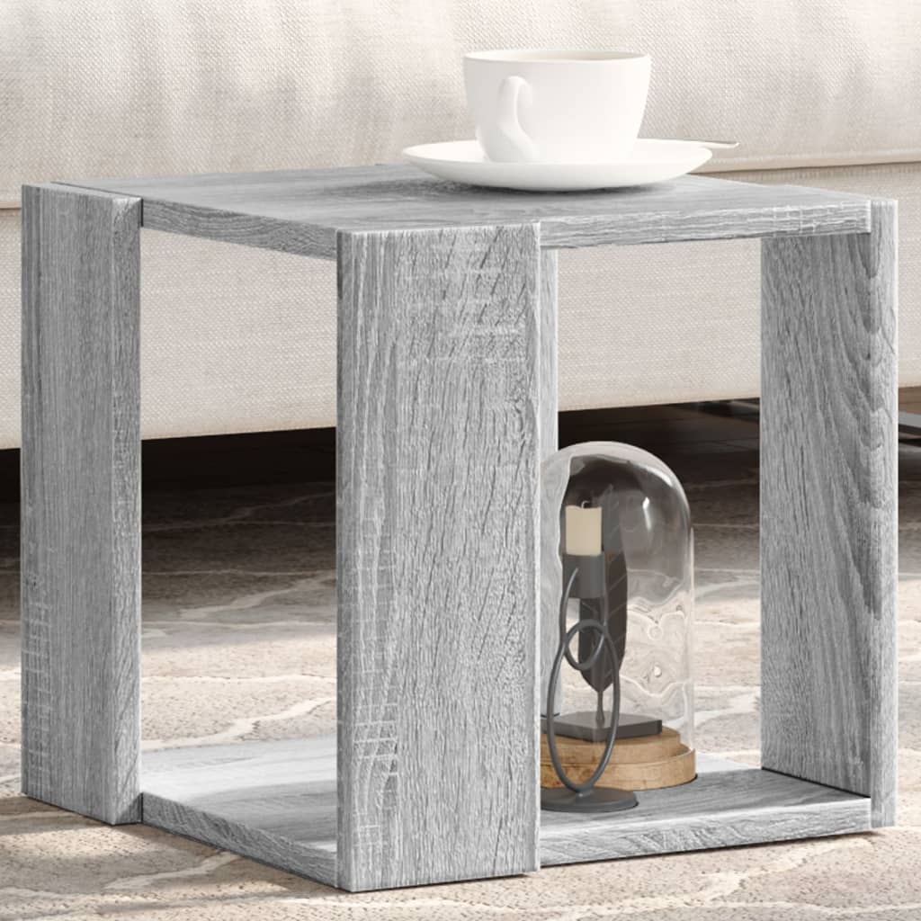 Salontafel 32x32x30 cm bewerkt hout grijs sonoma eikenkleurig