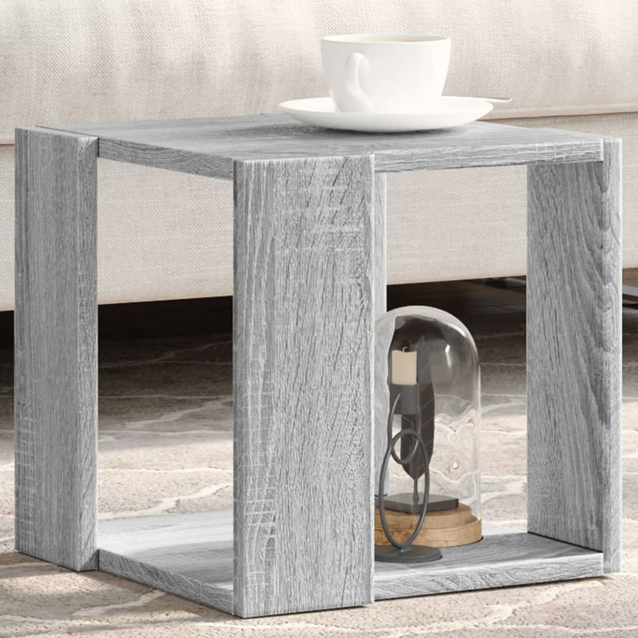 Salontafel 32x32x30 cm bewerkt hout grijs sonoma eikenkleurig
