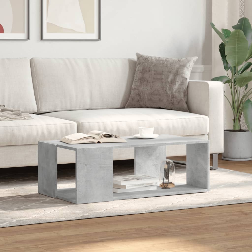 Salontafel 89,5x48x30 cm bewerkt hout betongrijs