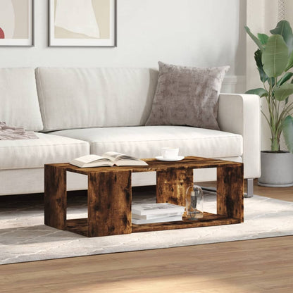 Salontafel 89,5x48x30 cm bewerkt hout gerookt eikenkleurig