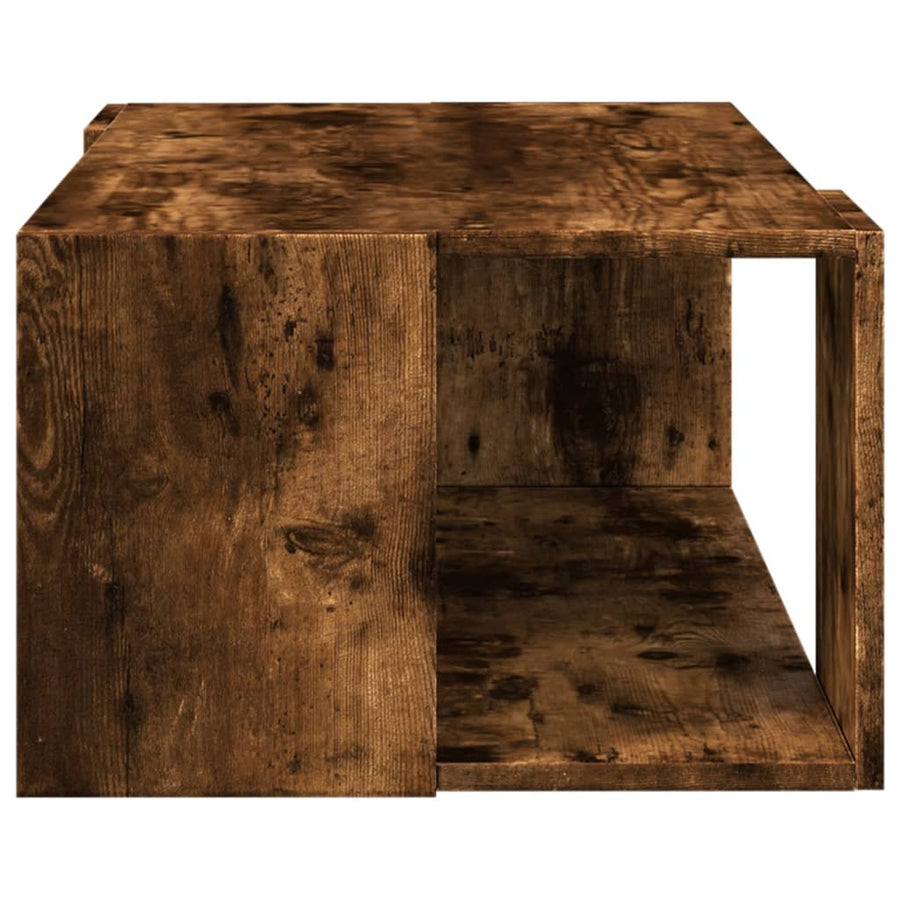 Salontafel 89,5x48x30 cm bewerkt hout gerookt eikenkleurig