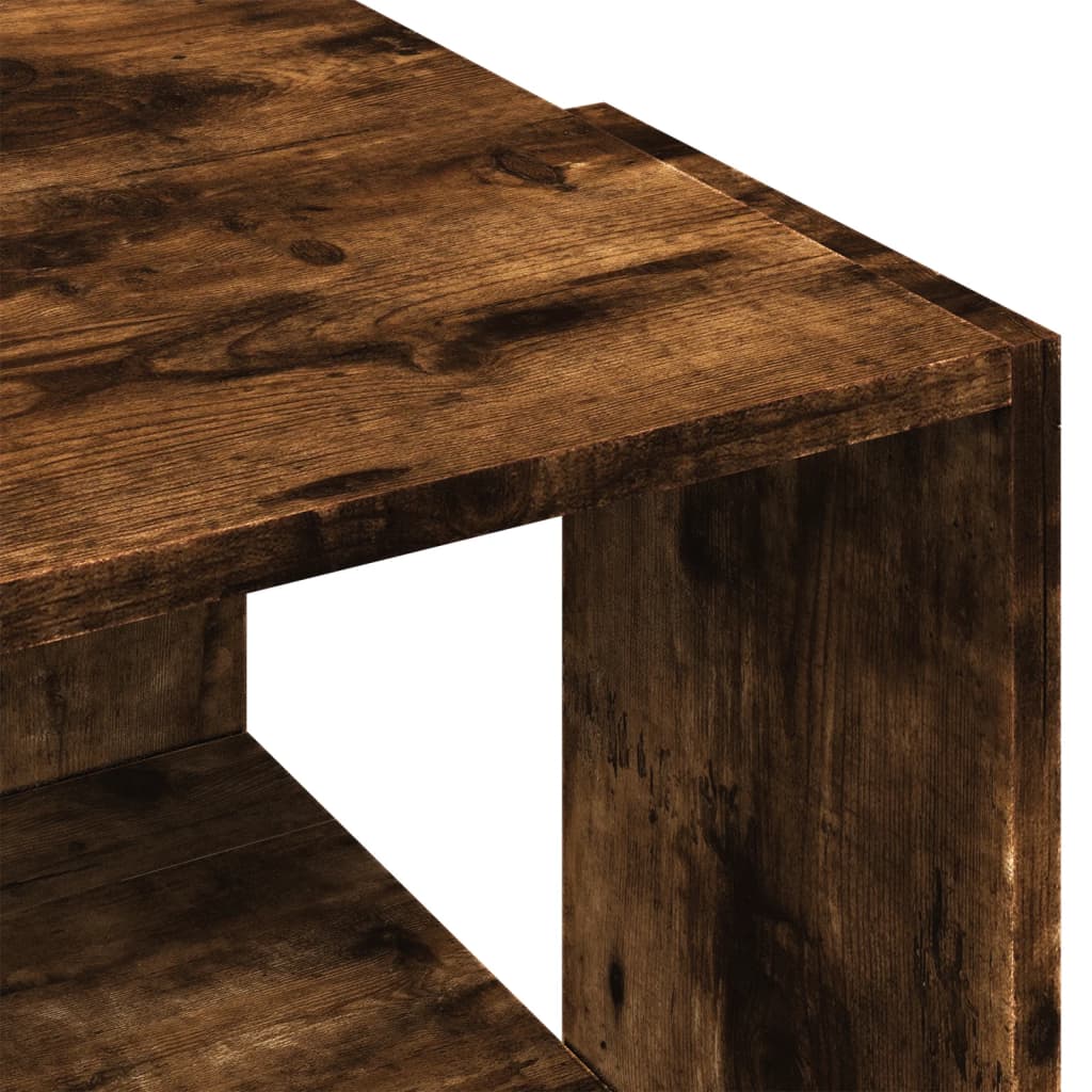Salontafel 89,5x48x30 cm bewerkt hout gerookt eikenkleurig