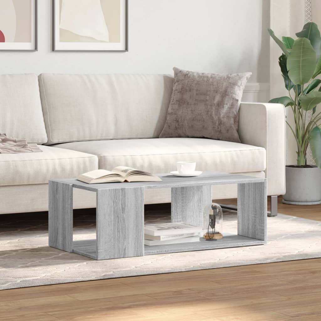 Salontafel 89,5x48x30 cm bewerkt hout grijs sonoma eikenkleurig
