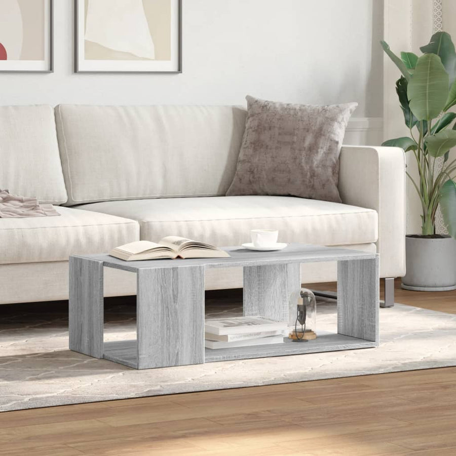Salontafel 89,5x48x30 cm bewerkt hout grijs sonoma eikenkleurig