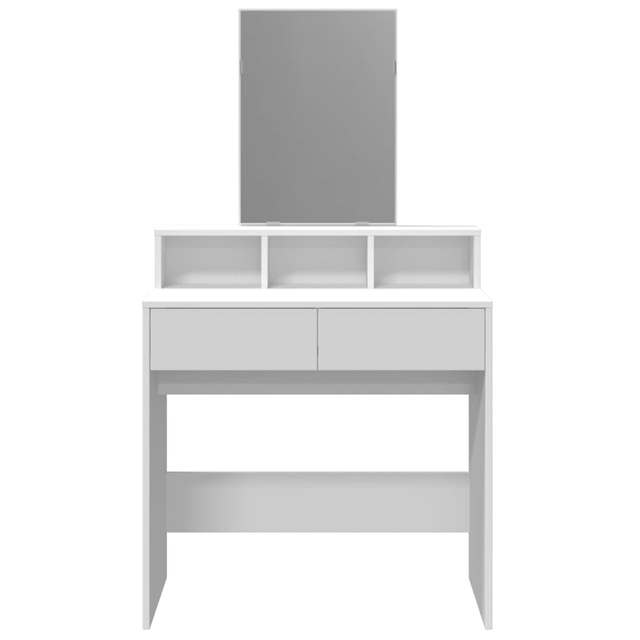 Kaptafel met spiegel 80x41x144,5 cm wit
