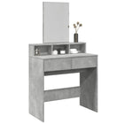 Dressing table with mirror 80x41x144.5 cm concrete grey