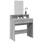 Dressing table with mirror 80x41x144.5 cm grey sonoma
