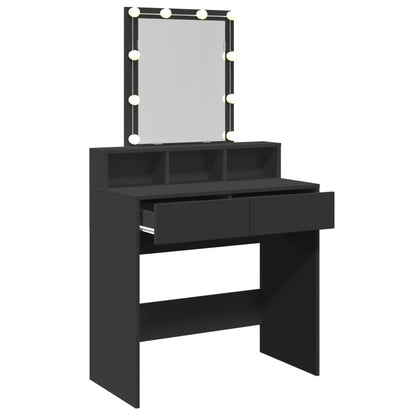 Kaptafel met LED 80x41x144,5 cm zwart