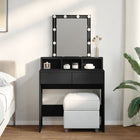 Dressing table with LED 80x41x144.5 cm black