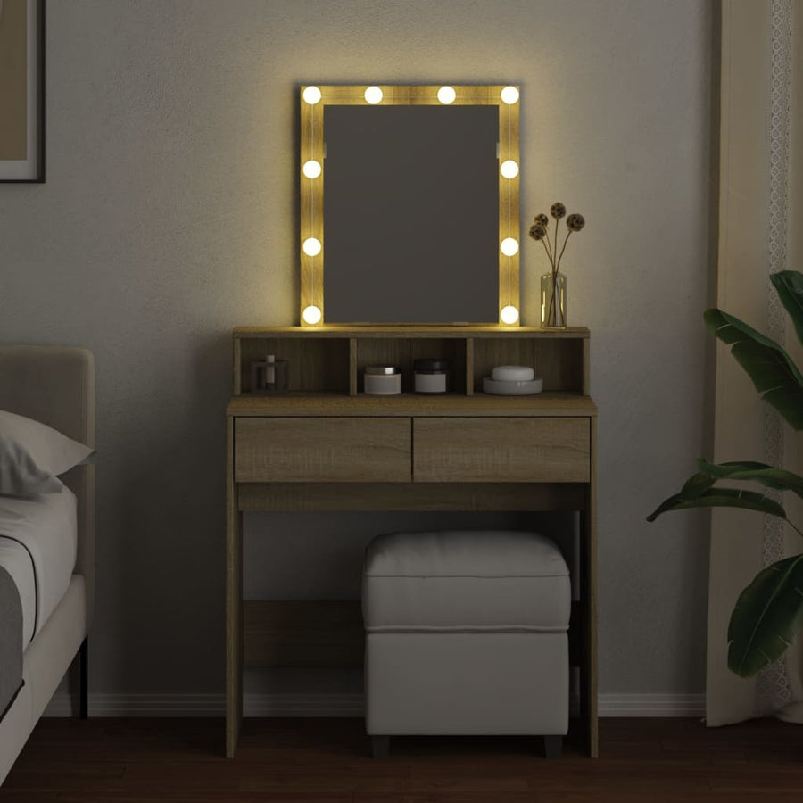 Kaptafel met LED 80x41x144,5 cm sonoma eikenkleurig