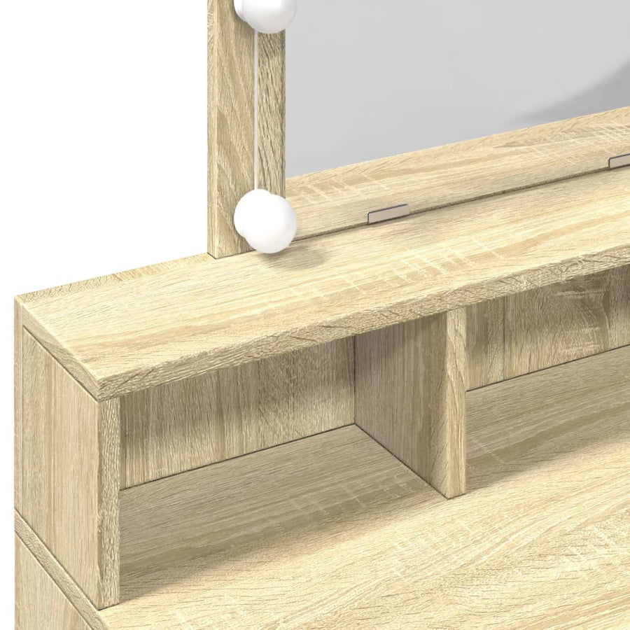 Kaptafel met LED 80x41x144,5 cm sonoma eikenkleurig