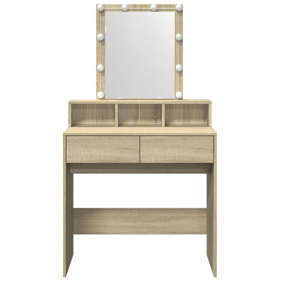 Kaptafel met LED 80x41x144,5 cm sonoma eikenkleurig