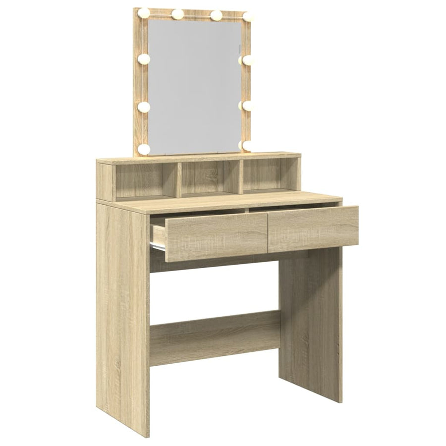 Kaptafel met LED 80x41x144,5 cm sonoma eikenkleurig